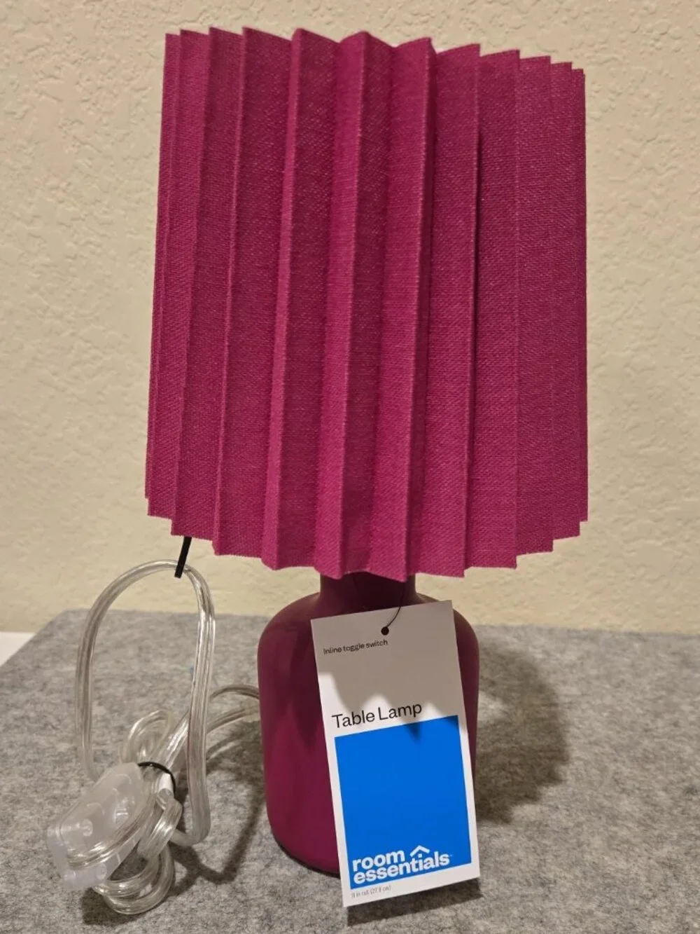 Mini Table lamp with Pleated Shade Dorm